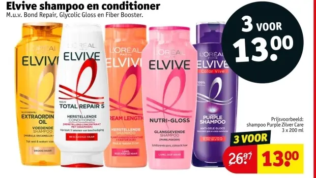 Aanbieding: Elvive shampoo en conditioner