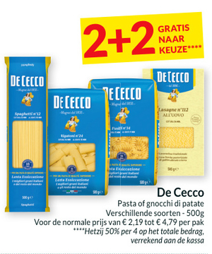 Aanbieding: De Cecco Pasta of gnocchi di patate