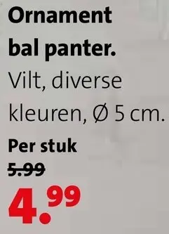 Aanbieding: Ornament bal panter