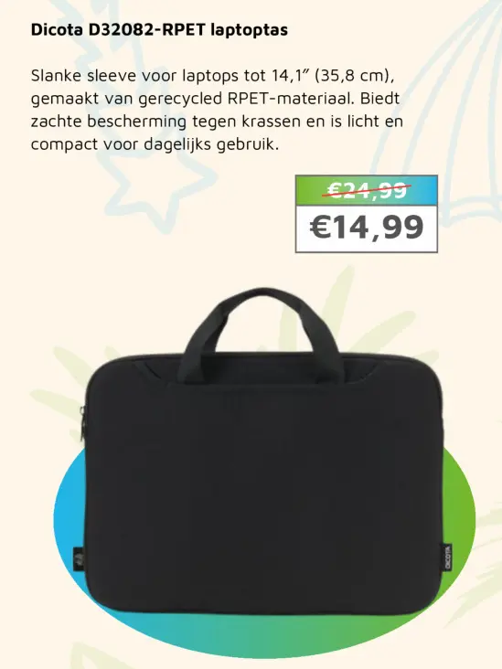 Aanbieding: Dicota D32082-RPET laptoptas