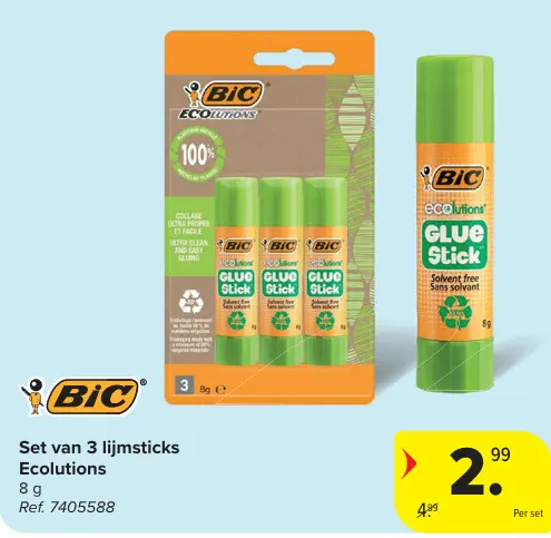 Offre: Set van 3 lijmsticks Ecolutions