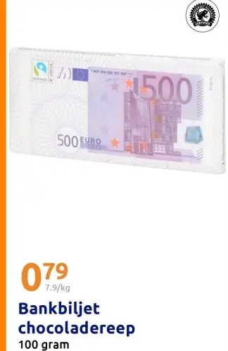 Promotie: Bankbiljet chocoladereep
