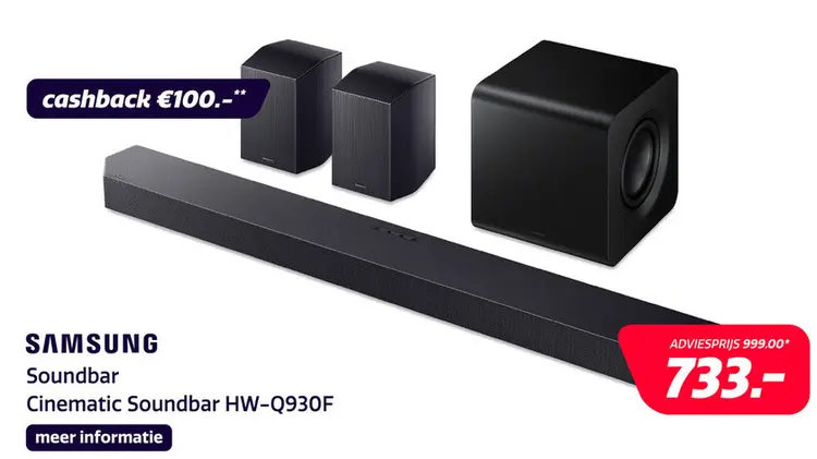 Aanbieding: Samsung Cinematic Soundbar HW-Q930F 2025