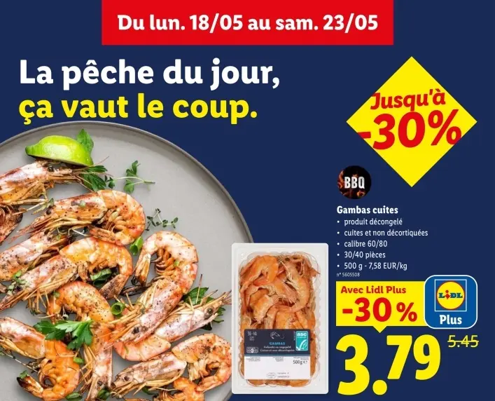 Offre: Gambas cuites