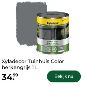 Aanbieding: Tuinhuis Color berkengrijs 1 L