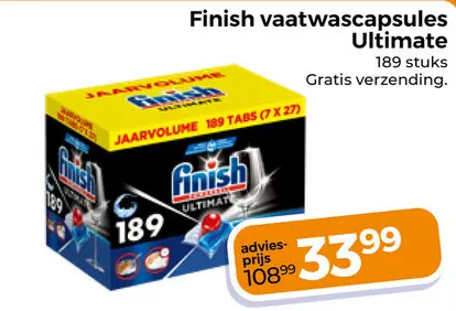 Aanbieding: Finish vaatwascapsules Ultimate