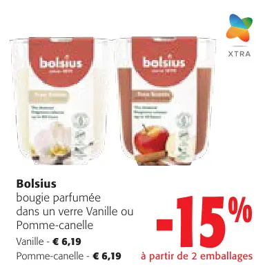 Offre: bougie parfumée dans un verre Vanille ou Pomme