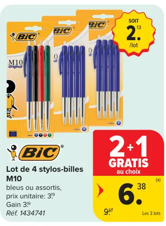 Offre: Lot de 4 stylos-billes M10