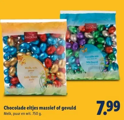 Aanbieding: Chocolade eitjes massief of gevuld