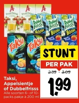 Aanbieding: Taksi, Appelsientje of Dubbelfrisss