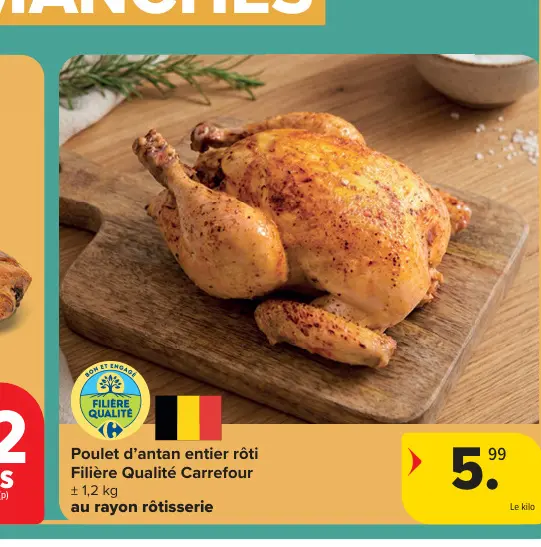 Offre: Poulet d'antan entier rôti
