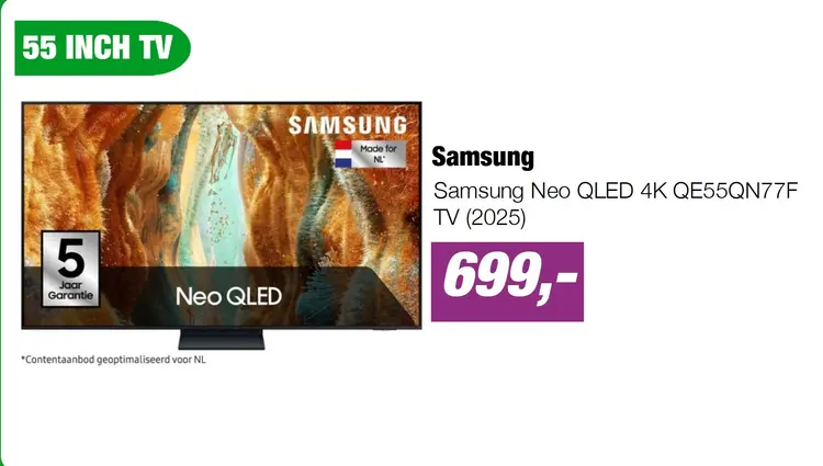 Aanbieding: Samsung Neo QLED 4K QE55QN77F TV (2025)