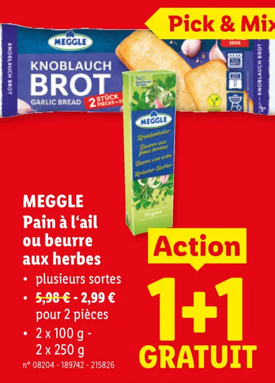Offre: Pain à l'ail ou beurre aux herbes