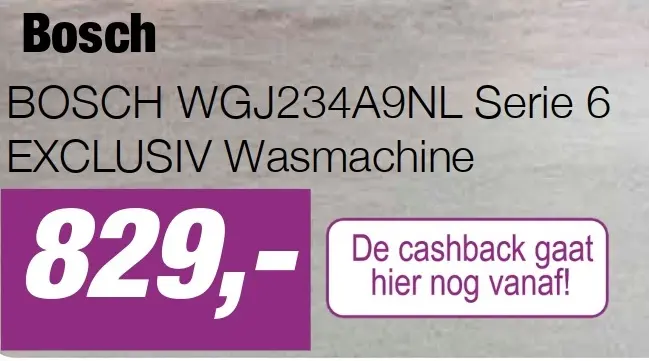 Aanbieding: BOSCH WGJ234A9NL Serie 6 EXCLUSIV Wasmachine