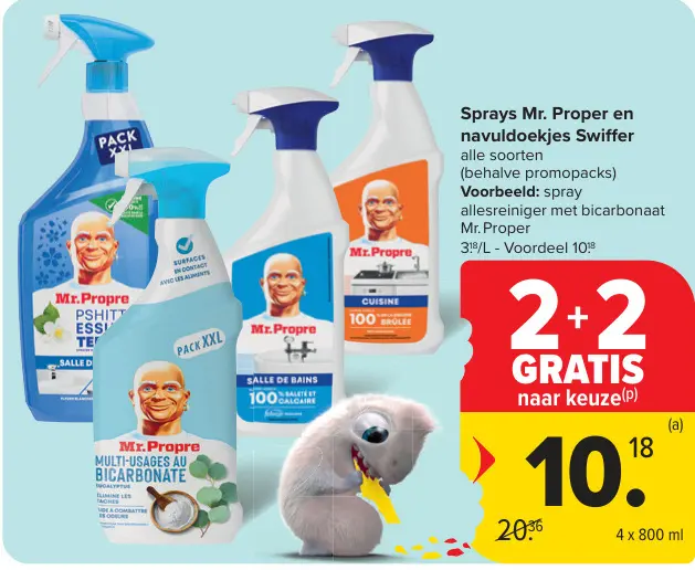 Promotie: Sprays Mr. Proper en navuldoekjes Swiffer