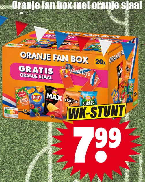 Aanbieding: Oranje fan box met oranje sjaal