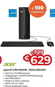 Aanbieding: Aspire XC-1785 I5428 BE-ITACXC178515428