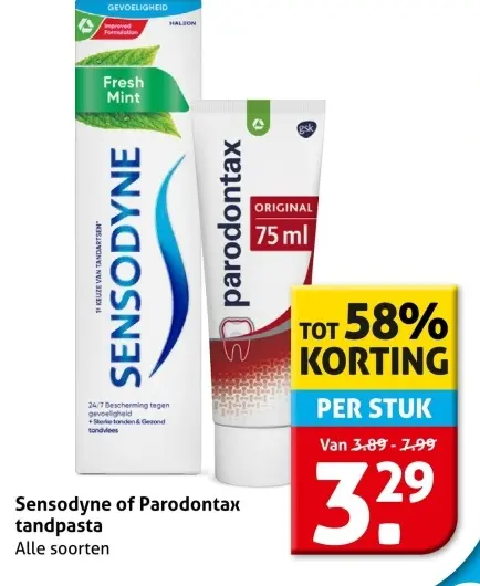 Aanbieding: Sensodyne of Parodontax tandpasta