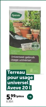 Offre: Terreau pour usage universel Aveve