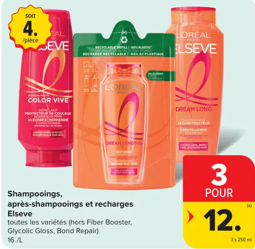 Offre: Shampooings, après-shampooings et recharges E