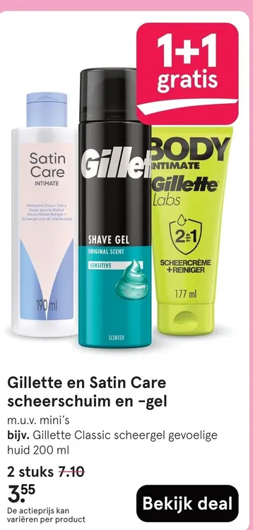 Aanbieding: Gillette en Satin Care scheerschuim en -gel