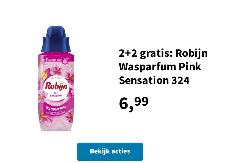 Promotie: 2+2 gratis: Robijn Wasparfum Pink Sensation 324