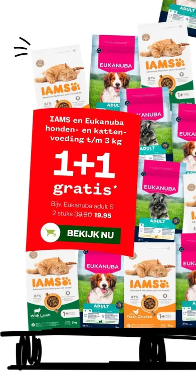 Aanbieding: Honden- en kattenvoeding t/m 3 kg