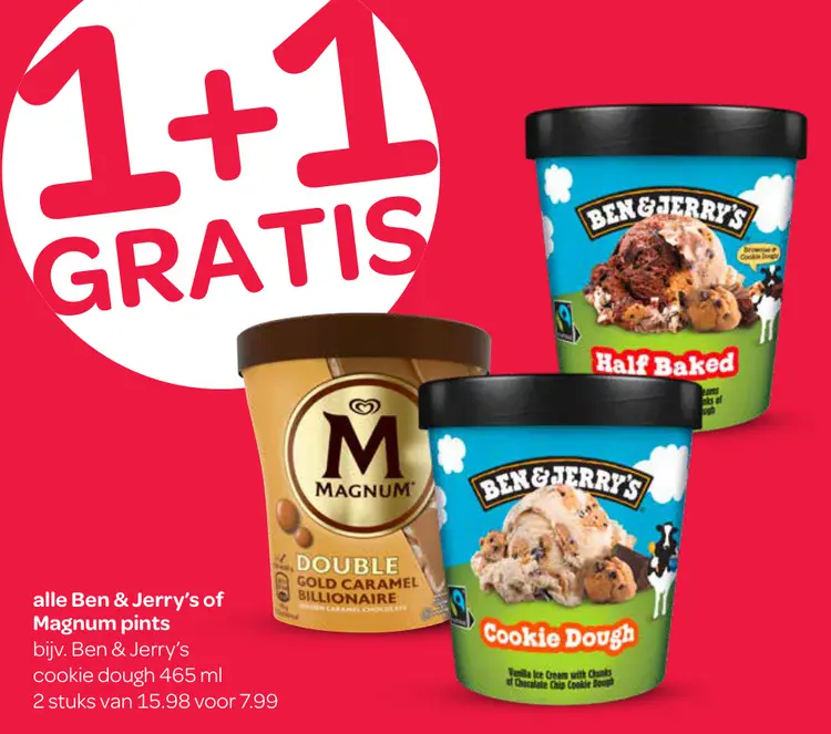 Aanbieding: Ben & Jerry's of Magnum pints