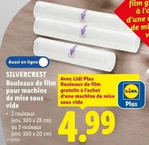 Offre: Rouleaux de film pour machine de mise sous vide