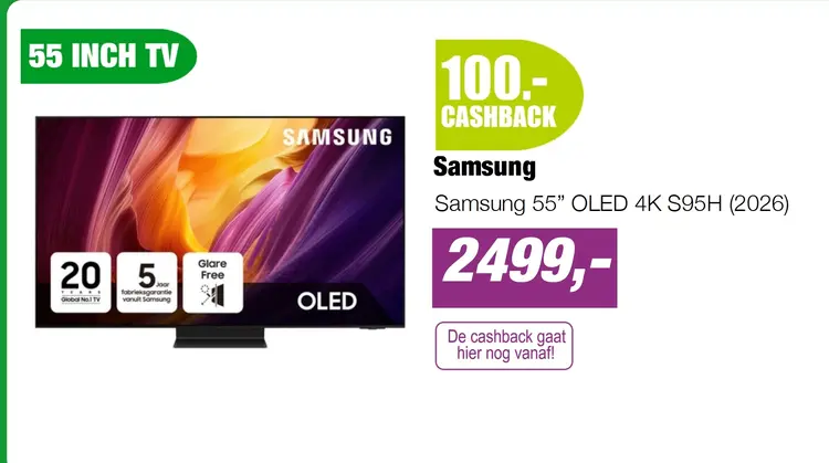Aanbieding: Samsung 55” OLED 4K S95H (2026)