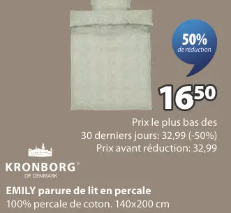 Offre: EMILY parure de lit en percale