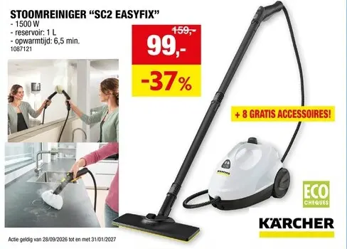 Promotie: Karcher SC2 EasyFix stoomreiniger