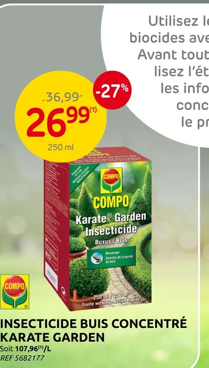 Offre: Insecticide buis concentré karate garden