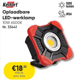 Promotie: Kelfort Oplaadbare LED-werklamp