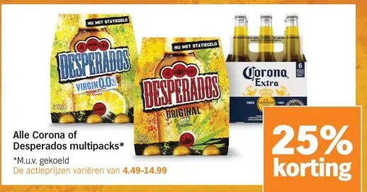 Aanbieding: Corona of Desperados multipacks