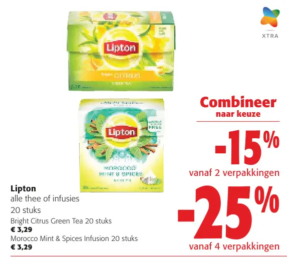 Promotie: Lipton Bright Citrus Green Tea & Morocco Mint