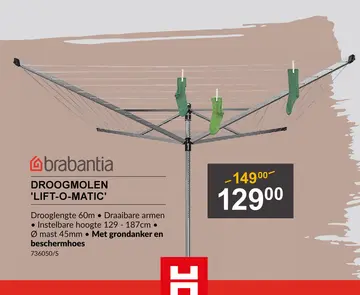 Aanbieding: Droogmolen 'lift-o-matic'