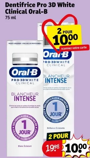 Offre: Dentifrice Pro 3D White Clinical