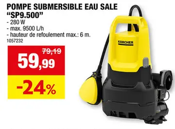 Offre: Kà¤rcher SP 9500 pompe vide-cave 280W eau chargée