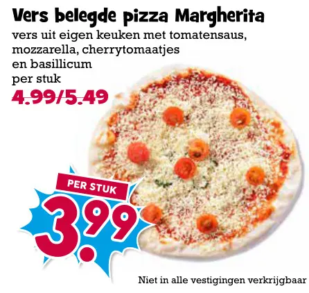 Aanbieding: Vers belegde pizza Margherita