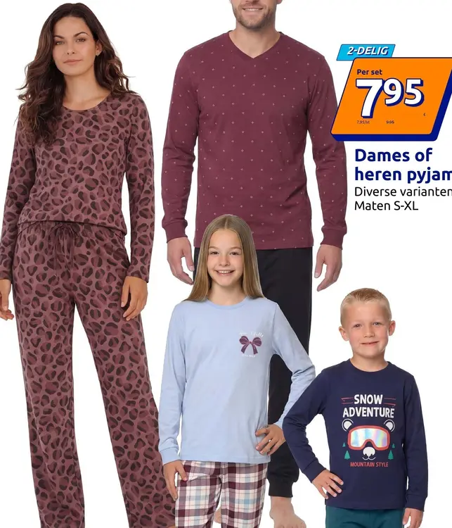 Promotie: Dames of heren pyjama