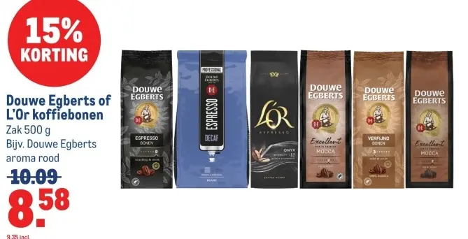 Aanbieding: Douwe Egberts of L'Or koffiebonen