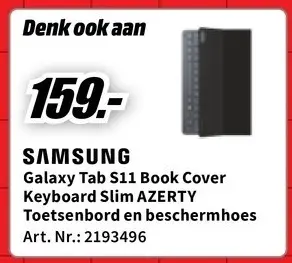 Promotie: Galaxy Tab S11 Book Cover Keyboard Slim AZERTY