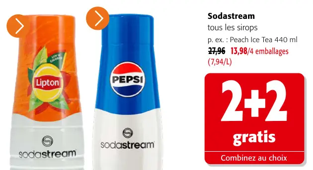 Offre: Sodastream tous les sirops