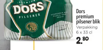 Aanbieding: Dors premium pilsener blik