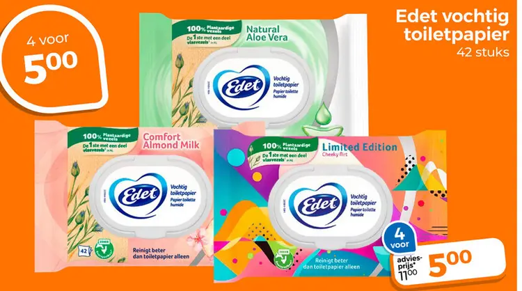 Aanbieding: Edet vochtig toiletpapier