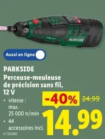 Offre: Perceuse-meuleuse de précision sans fil