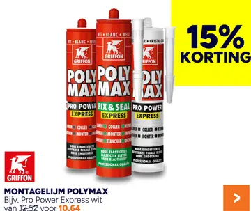 Aanbieding: Montagelijm polymax