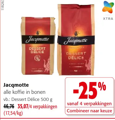 Promotie: Jacqmotte alle koffie in bonen