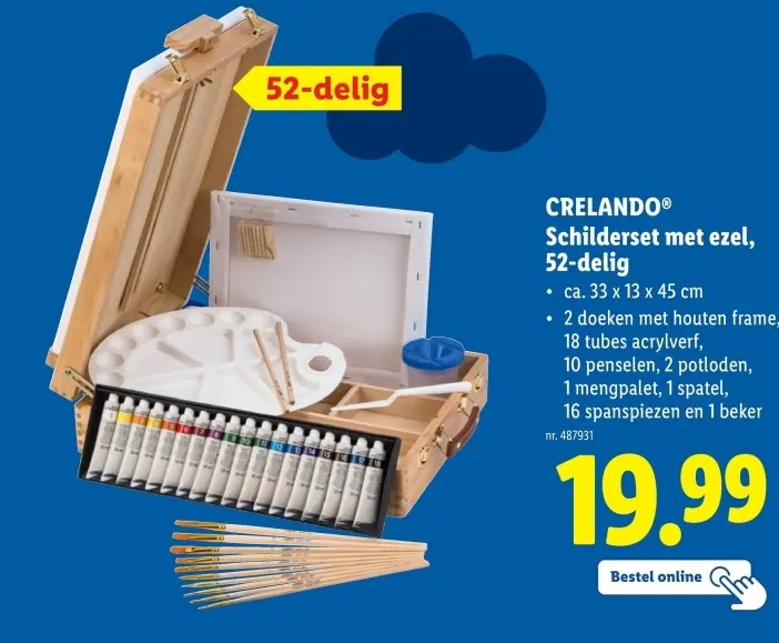 Aanbieding: Schilderset met ezel